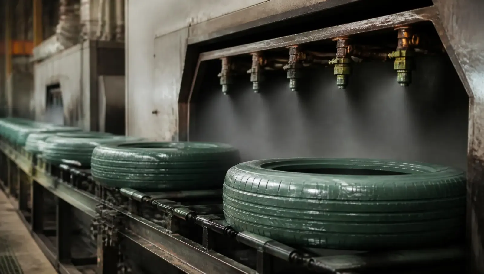 Green tyre painting