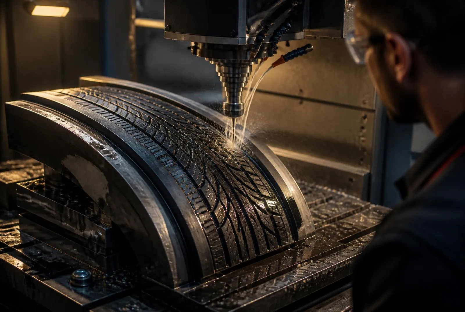Cutting a tread segment